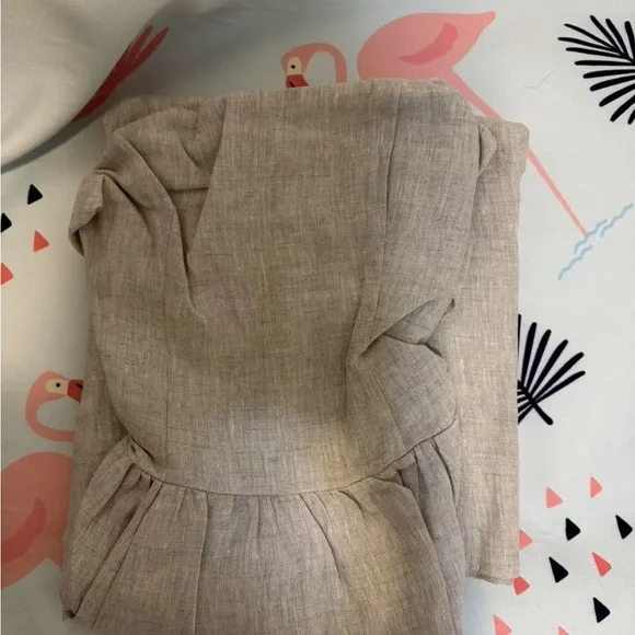 Reformation Janu Linen Dress Oatmeal